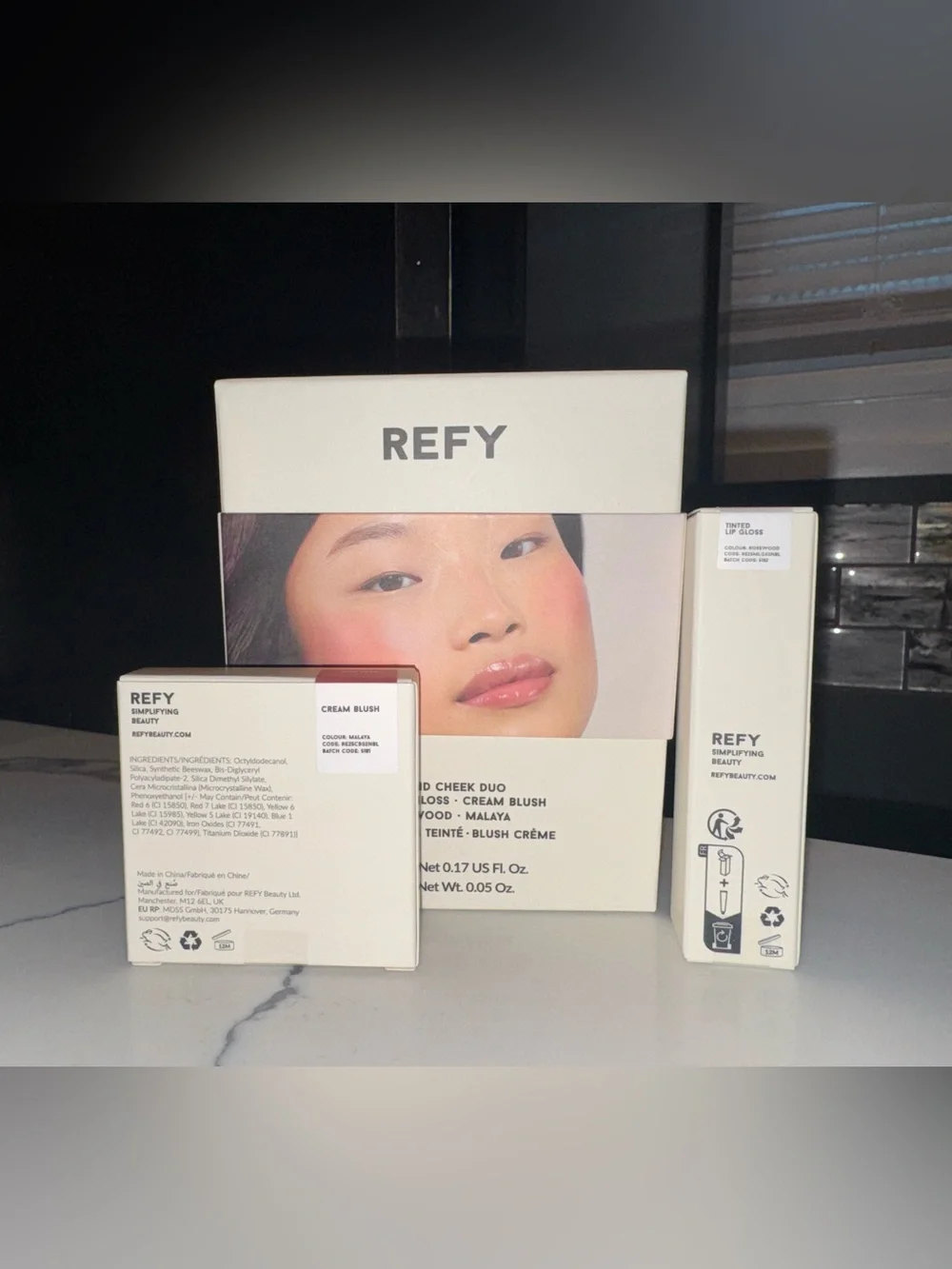 REFY Limited Edition Lip & Cheek Duo | Malaya Blush & Rosewood Lip Gloss | NIB